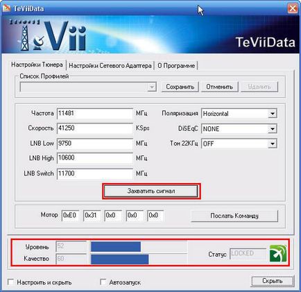 Internet prin satelit - setarea dvb card tevii s600 usb