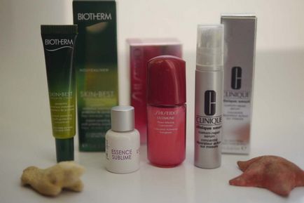 Compararea a patru seruri de lux pentru a îmbunătăți pielea biotherm, clinique, l-occitane, shiseido