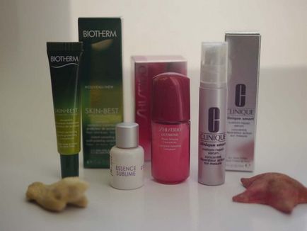 Compararea a patru seruri de lux pentru a îmbunătăți pielea biotherm, clinique, l-occitane, shiseido