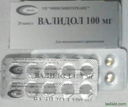 Capsule Validol 100 mg, instrucțiuni de utilizare