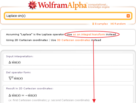 Wolframalpha în integrală rusă Laplace se transformă în tungsten, alfa