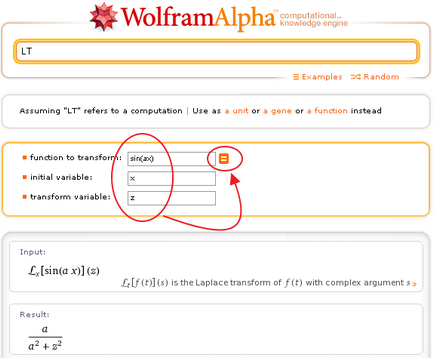 Wolframalpha în integrală rusă Laplace se transformă în tungsten, alfa