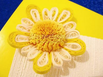 Aranjament luminos de flori în tehnica de quilling