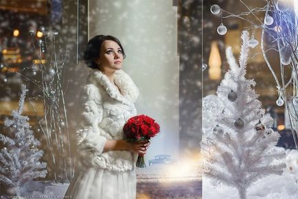 Fotografie de machiaj de nunta de iarna