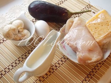 Padlizsán csónak hús és gomba - meleg snack ételek 1001