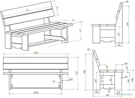 Bancă de grădină cu desene de mâini proprii din lemn și metal cu spătar Foto