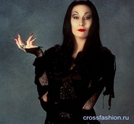 Crossfashion група - Morticia Адамс костюм облекло, прическа, грим