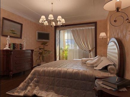 Dormitor cu balcon, loggie, decor și mobilier, fotografie, video, totul despre design și reparații