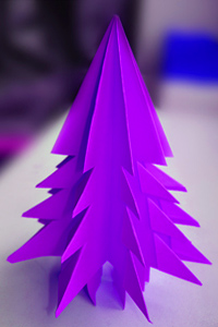 Pom de Crăciun de hârtie (12 cm) - origami