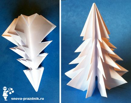 Pom de Crăciun de hârtie (12 cm) - origami
