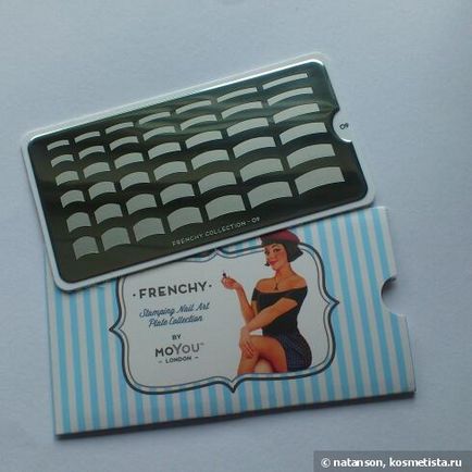 Французький манікюр з допомогою плитки moyou london (frenchy stamping nail art plate collection №09)