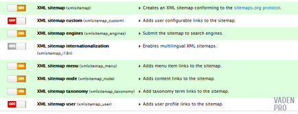 Інструкція з використання модуля xml sitemap на drupal 7, vaden pro