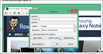 Cum să adăugați și să eliminați subtitrări personalizate la numele de imagini din cuvântul 2013