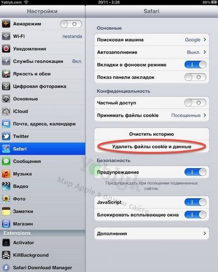 Як на ipad видалити файли cookie (дані про відвідування) окремих веб-сайтів, новини apple