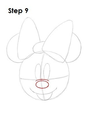Cum de a desena un cap Minnie Mouse in creion, pas cu pas cistrc