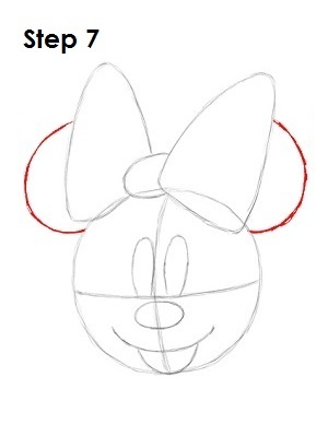 Cum de a desena un cap Minnie Mouse in creion, pas cu pas cistrc