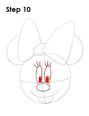 Hogyan kell felhívni Minnie Mouse ceruza fej, fokozatosan cistrc