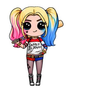 Hogyan kell felhívni a ceruzát szakaszokban Harley Quinn