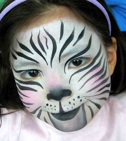 Як намалювати зебру на обличчі, як зробити аквагрим зебри