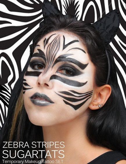 Cum sa desenezi o zebra pe fata ta, cum sa faci zebra aqua