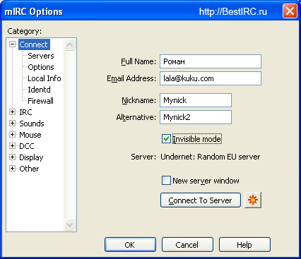 Cum se conectează la serverul IRC