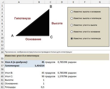 Cum se rezolvă teorema lui Pythagorean pentru triunghiuri dreptunghiulare folosind formule excelente - ms excel