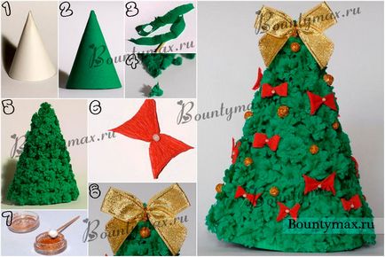 Hogyan készítsünk egy karácsonyfa ki krepp papír saját kezűleg