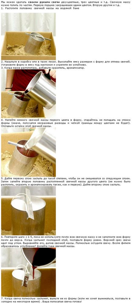 Hogyan készítsünk gyertyát a kezüket, hogy egy többrétegű gyertyaviasz