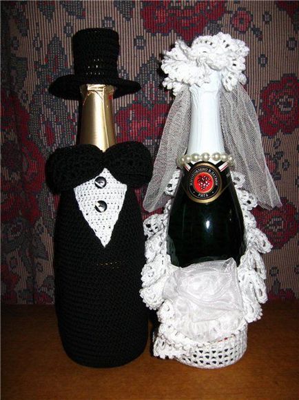 Як прикрашати весільне шампанське