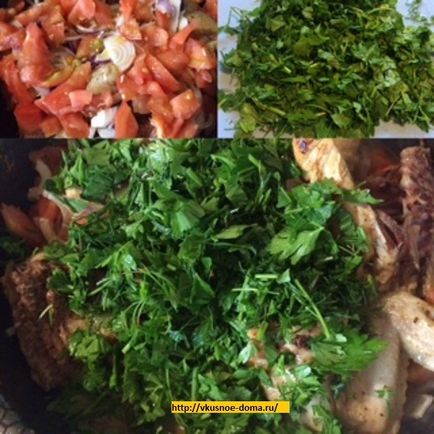 Курка, смажена по-грузинськи з овочами і зеленню - смачне будинку