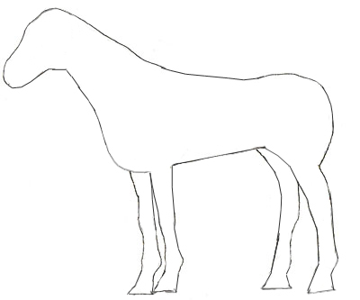 Кінь покрокове малювання