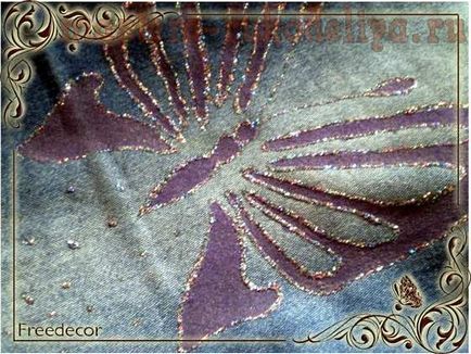 Master-osztály képernyőn festés szövet pillangó kopás farmer