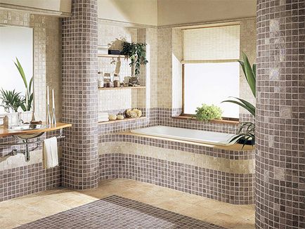Mozaic pentru baie (30 fotografii) și caracteristici de instalare