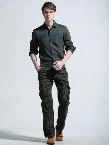Чоловічі штани мілітарі (40 фото) з кишенями з боків, звужені, хакі, з чим носити, чорні, карго