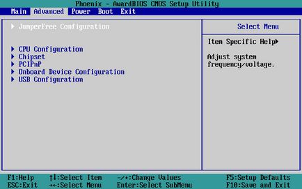 Descrierea setărilor phoenix award bios 6