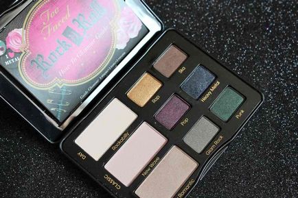 Палітра тіней too faced rock n - roll eye shadow palette metallic colors - блог про красу і