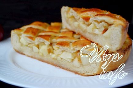 Пиріг з яблуками з дріжджового тіста рецепт з фото