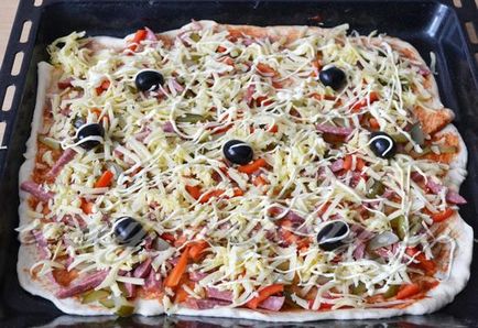 Pizza a pizzéria, a recept egy fotót