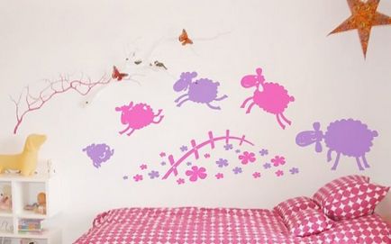 Pictura peretilor in camera copiilor (30 fotografii curente)