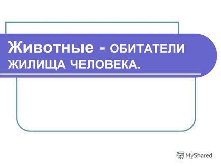 Презентація на тему тварини - мешканці житла людини