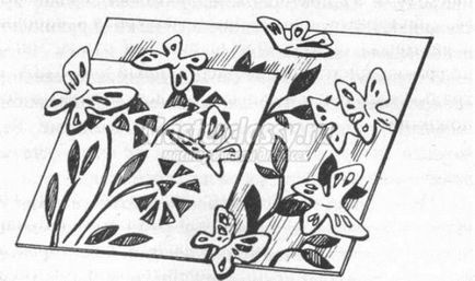 Різьблена листівка з метеликами з фольги