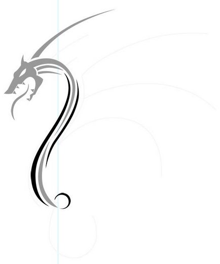 Döntetlen fény tetoválás szakaszokban - hogyan kell felhívni a sárkány egy ceruzával szakaszokban