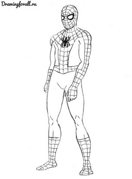 Desenați un Spider-Man într-un Pote Static