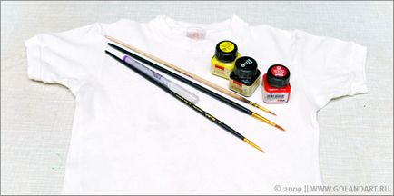 Розпис футболки акриловими термозакріплюючої фарбами по тканині