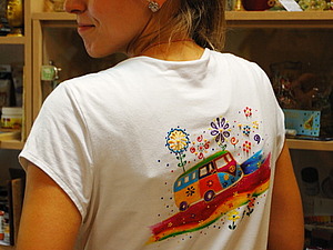 Pictura T-shirt master-batik pentru copii cu fotografii și clipuri video