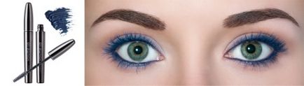 Blue szempillaspirál (32 fotó), aki illik sötétkék árnyalatú, smink barna szeme, vélemények