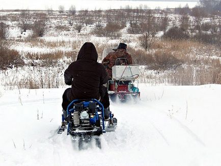 Motorosszán Husky - felülvizsgálata, módosítások és technikai jellemzőit a modell