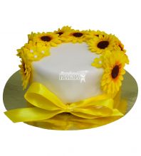 Весільні торти з квітами соняшників на замовлення в Москві, найнижча ціна!