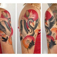 Tatuaj lebădă - valoare, schițe de tatuaje și fotografie