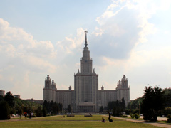 Sparrow Hills în Moscova (punte de observație, clădire mgu, luzhniki)